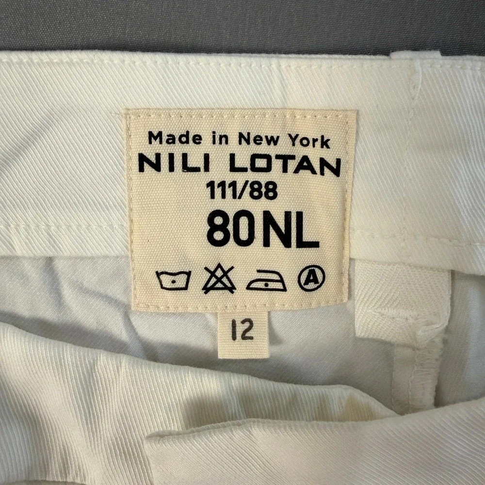 Nili Lotan Made in NY Off White‎ Cropped Pants Women's Trousers Casual - Picture 7 of 7